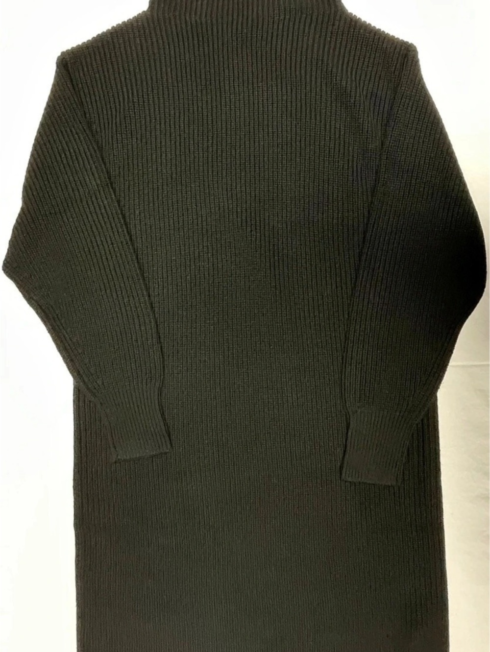 Quince Australian Merino Wool Relaxed Turtleneck Sweater Dress Black Medium
